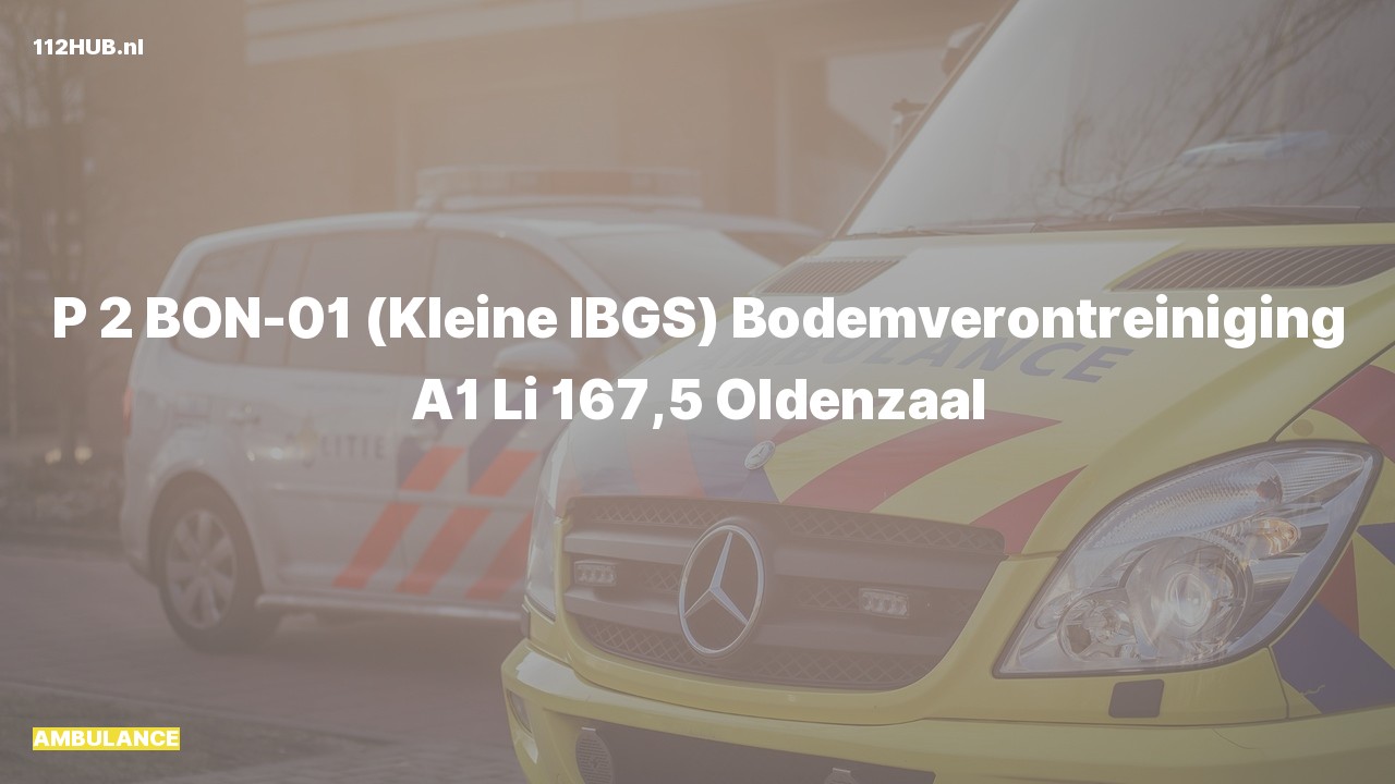 Deelafbeelding voor De ambulance is met gepaste spoed uitgerukt op de A1 bij hectometerpaaltje 167.5