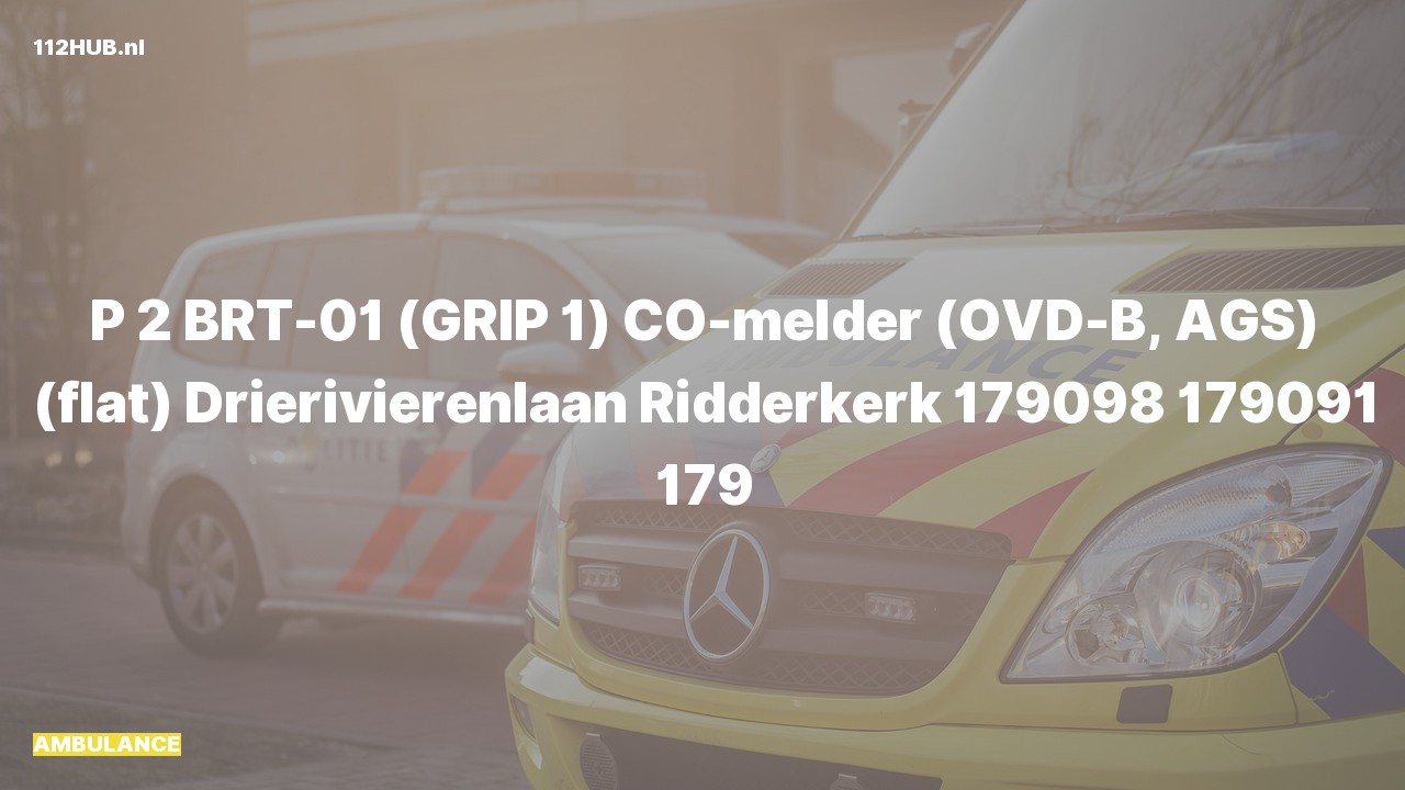 Deelafbeelding voor Ambulance met gepaste spoed voor CO-melder naar de Drierivierenlaan in Ridderkerk.