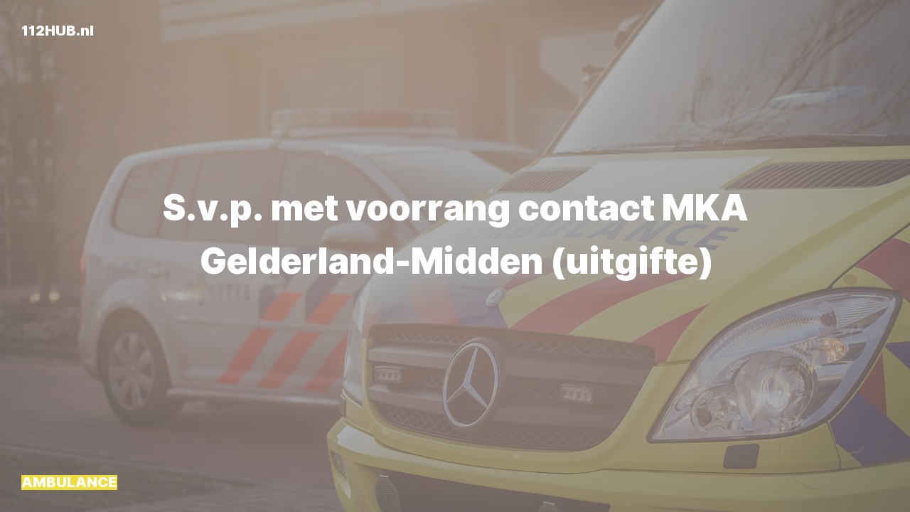 Deelafbeelding voor Ambulance contact meldkamer.