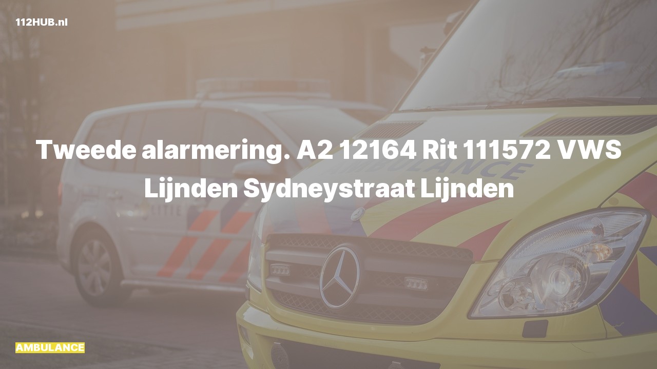 Deelafbeelding voor Ambulance naar de Sydneystraat in Lijnden.