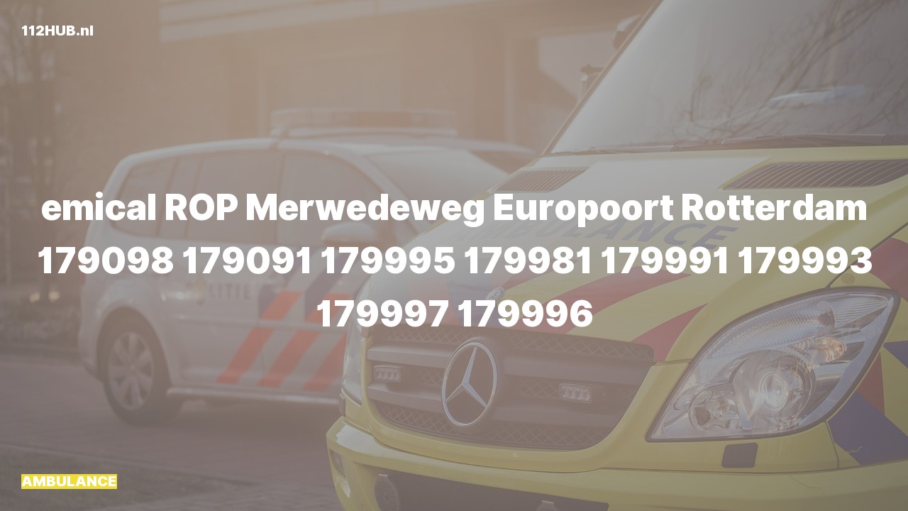 Deelafbeelding voor De ambulance is uitgerukt naar de Merwedeweg in Europoort Rotterdam