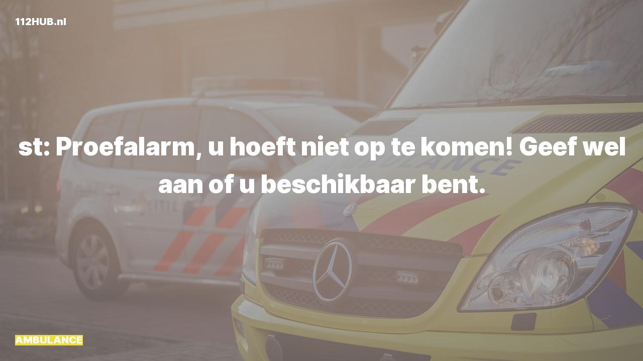 Deelafbeelding voor Ambulance (proefalarm).