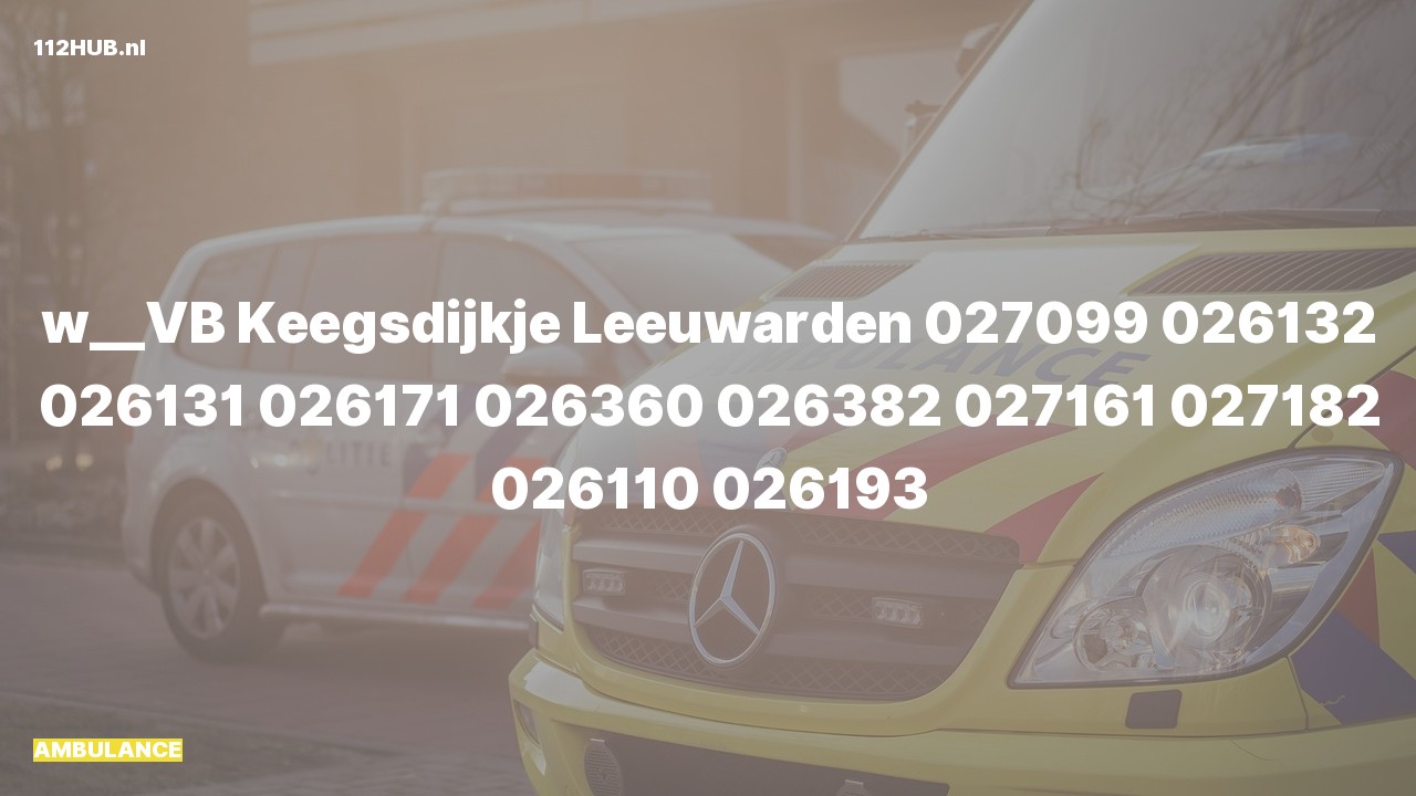 Deelafbeelding voor De ambulance is uitgerukt naar de Keegsdijkje in Leeuwarden