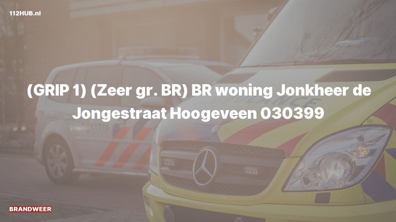 Deelafbeelding voor Brandweer voor brand in woning naar de Jonkheer de Jongestraat in Hoogeveen.