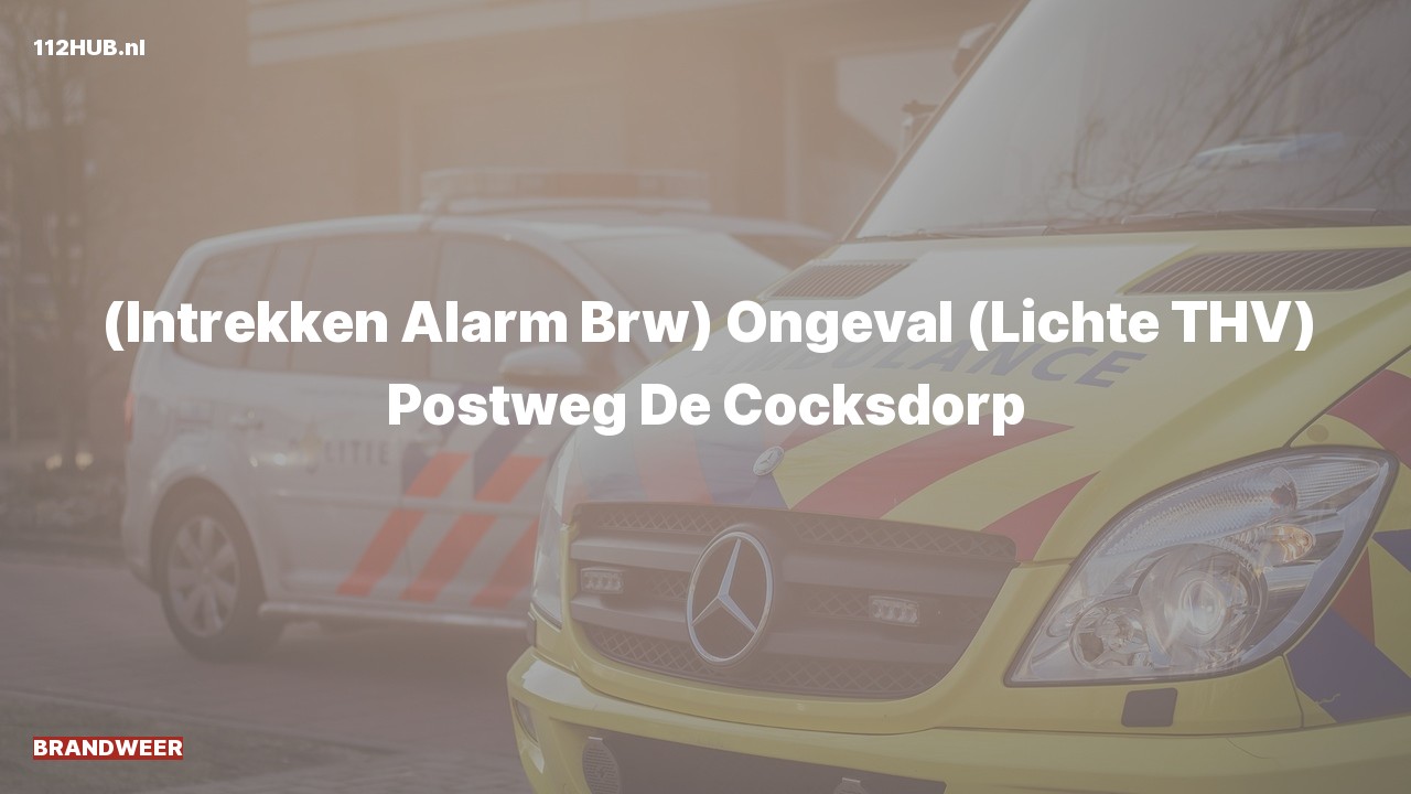 Deelafbeelding voor Brandweer trekt alarm in. Was: ( ) Ongeval (Lichte THV) Postweg De Cocksdorp.
