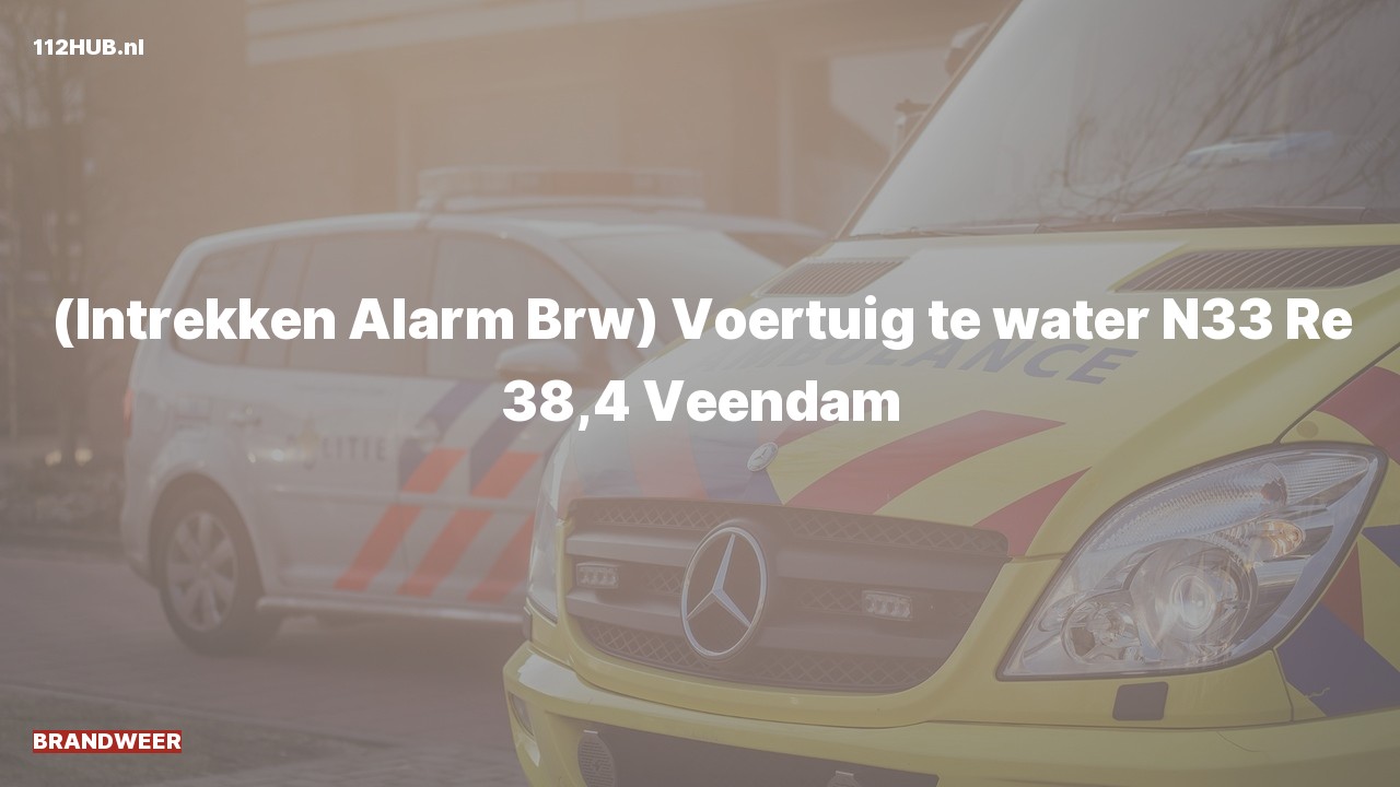Deelafbeelding voor Hulpdienst trekt alarm in. Was: ( ) Voertuig te water N33 Re 38,4 Veendam.