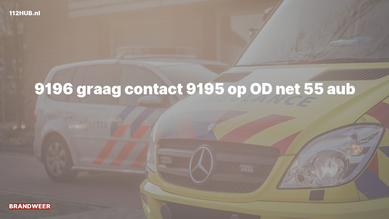 Deelafbeelding voor Brandweer graag contact.