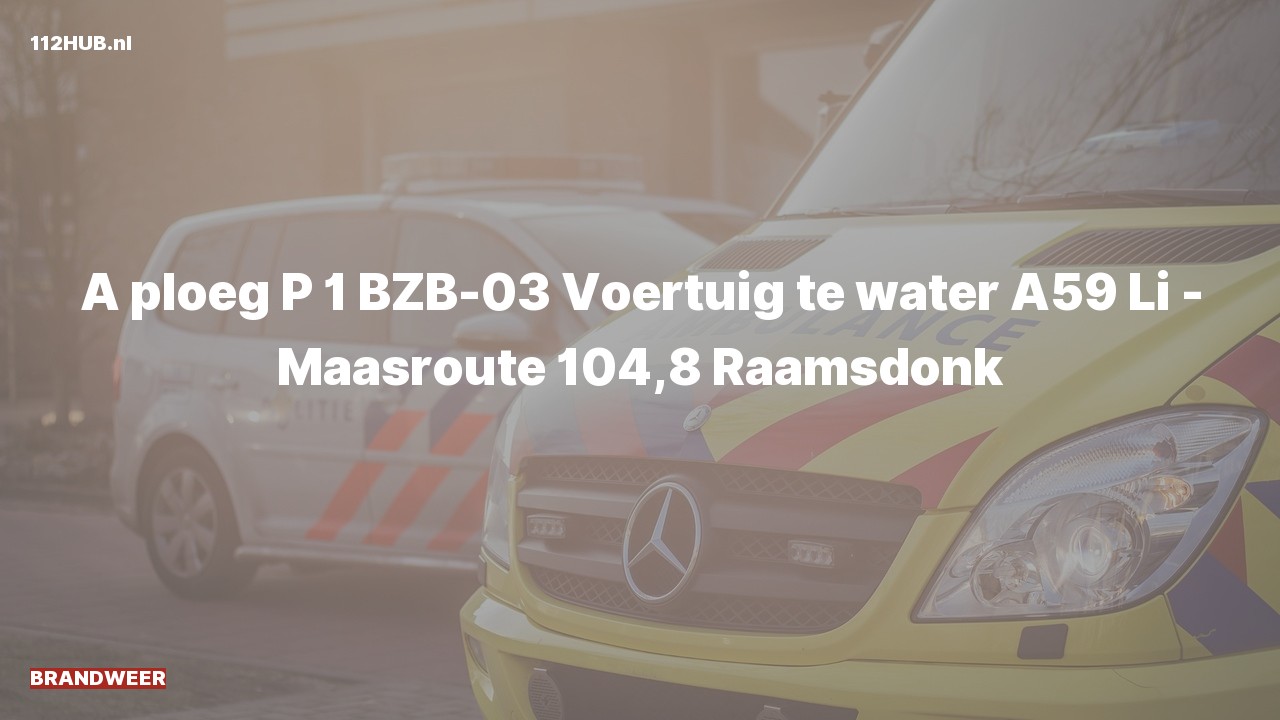 Deelafbeelding voor De brandweer is uitgerukt voor een persoon te water op de A59 bij hectometerpaaltje 104.8