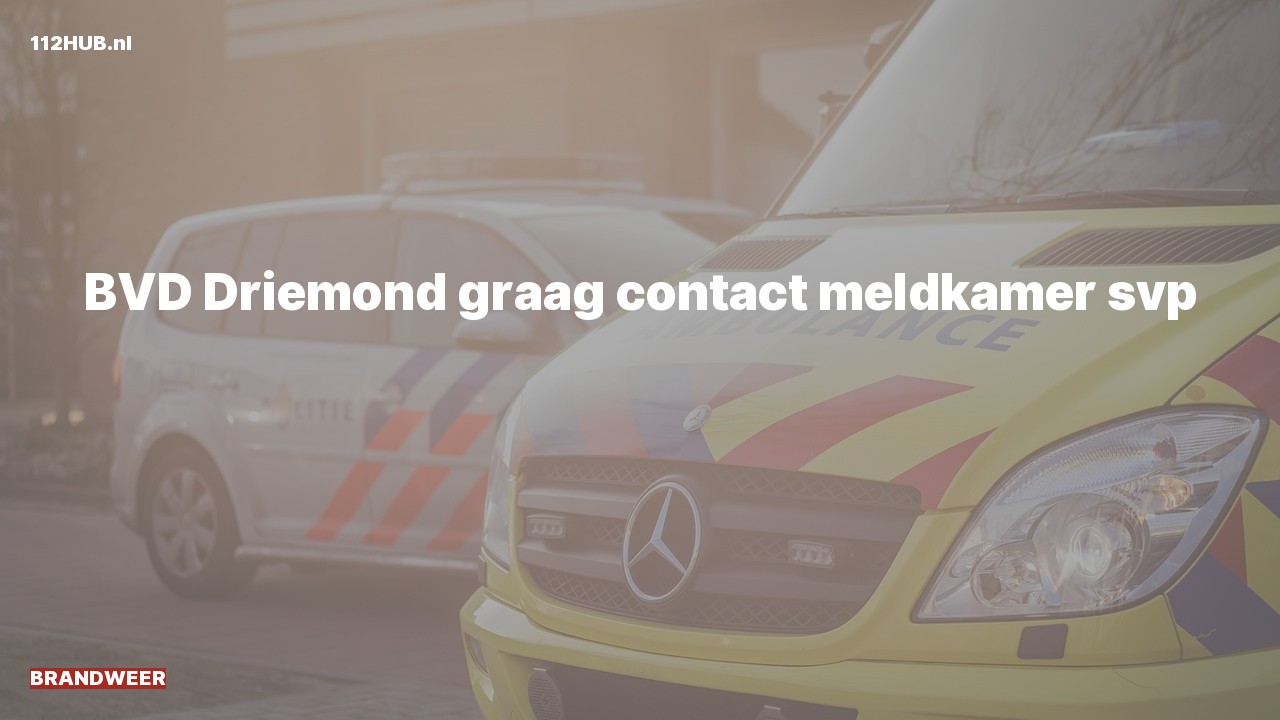 Deelafbeelding voor Brandweer graag contact.