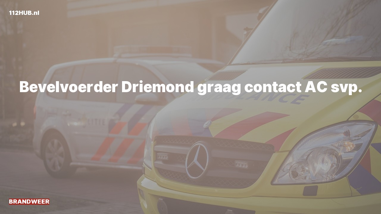 Deelafbeelding voor P2000-melding graag contact.