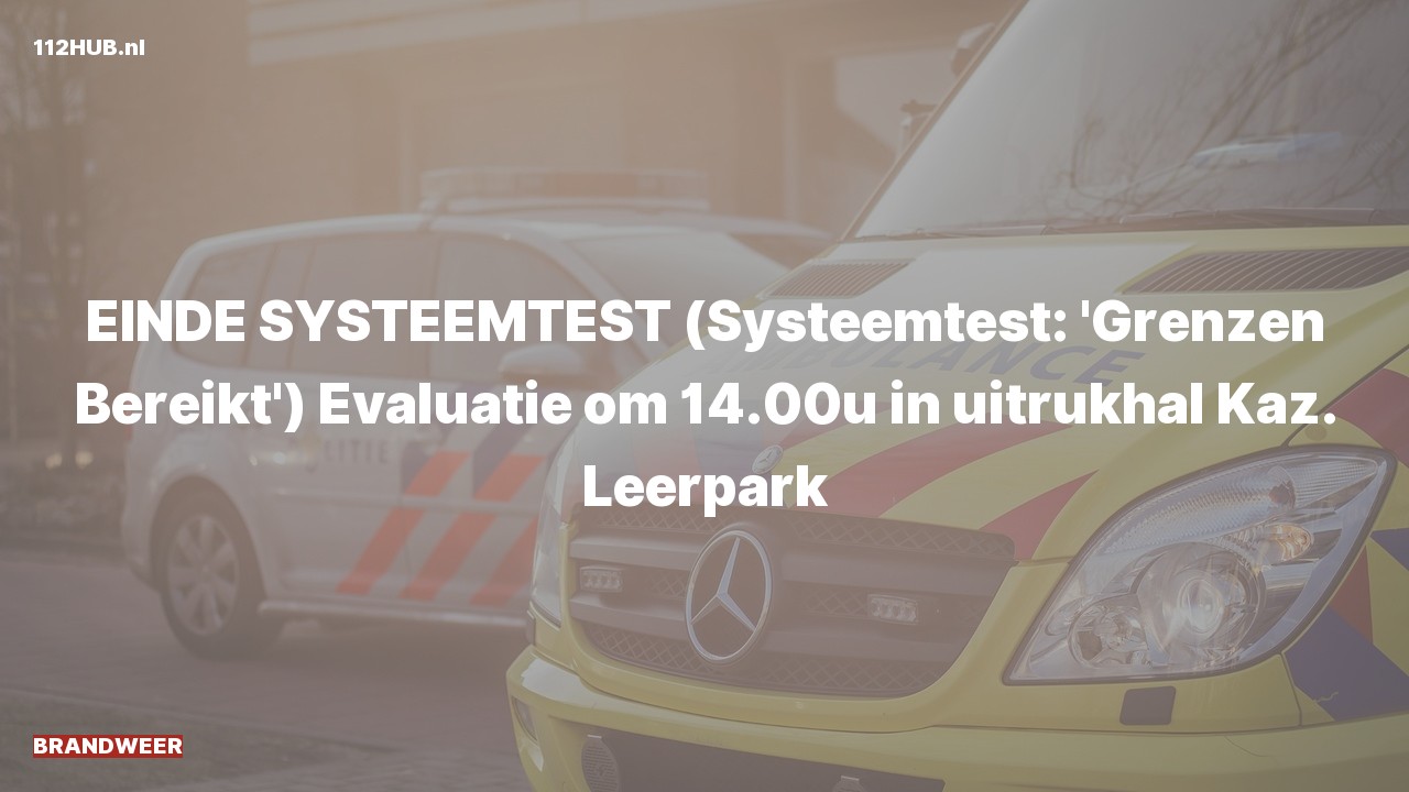 Deelafbeelding voor Brandweer (systeemtest) systeemtest.
