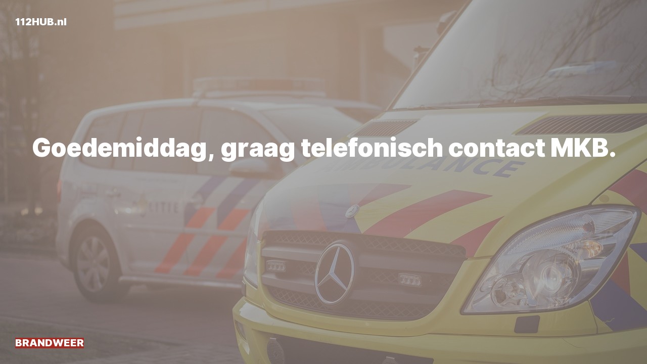 Deelafbeelding voor P2000-melding contact meldkamer.