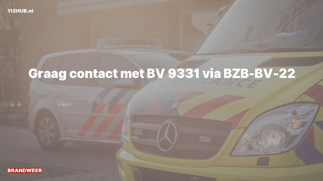 Deelafbeelding voor Brandweer graag contact.
