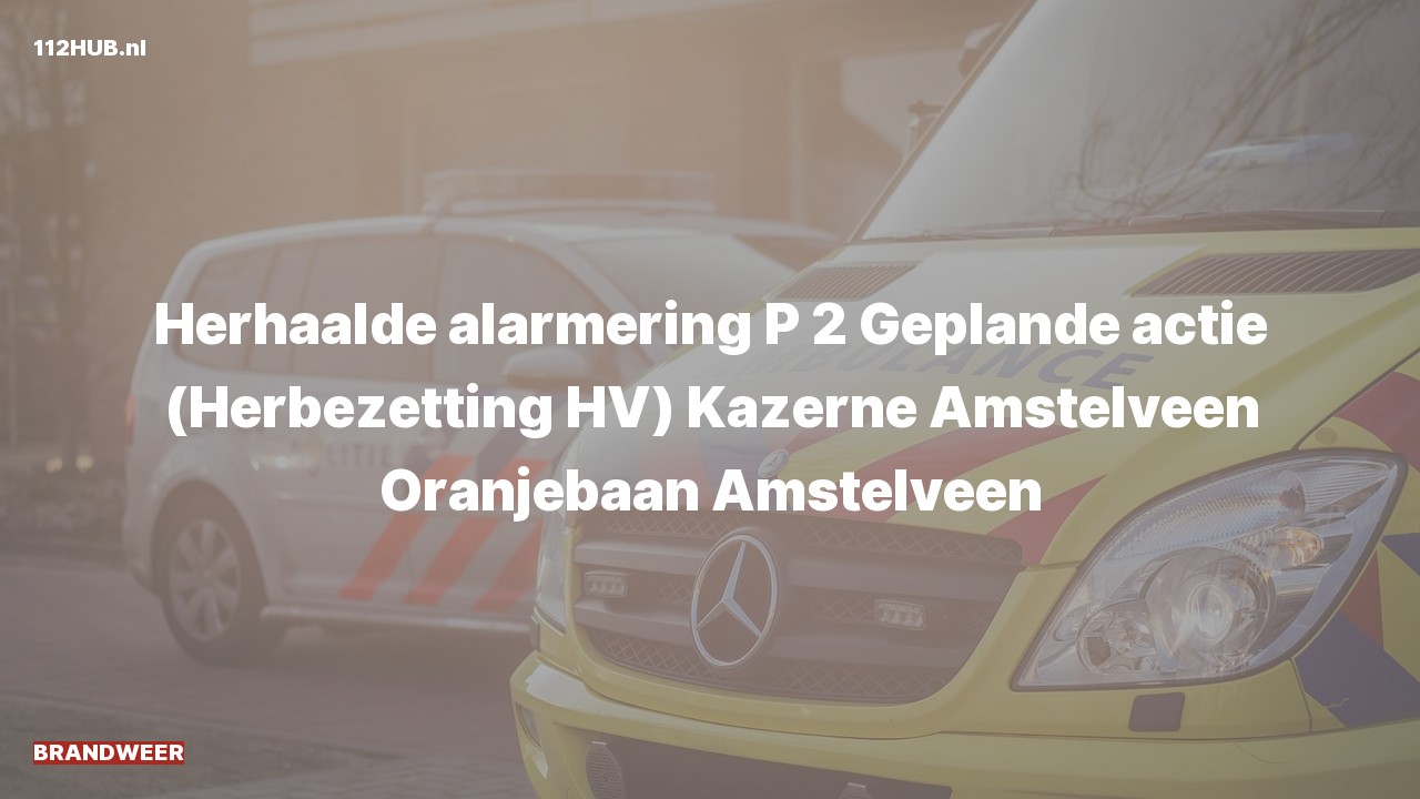 Deelafbeelding voor De brandweer is uitgerukt naar de Oranjebaan in Amstelveen