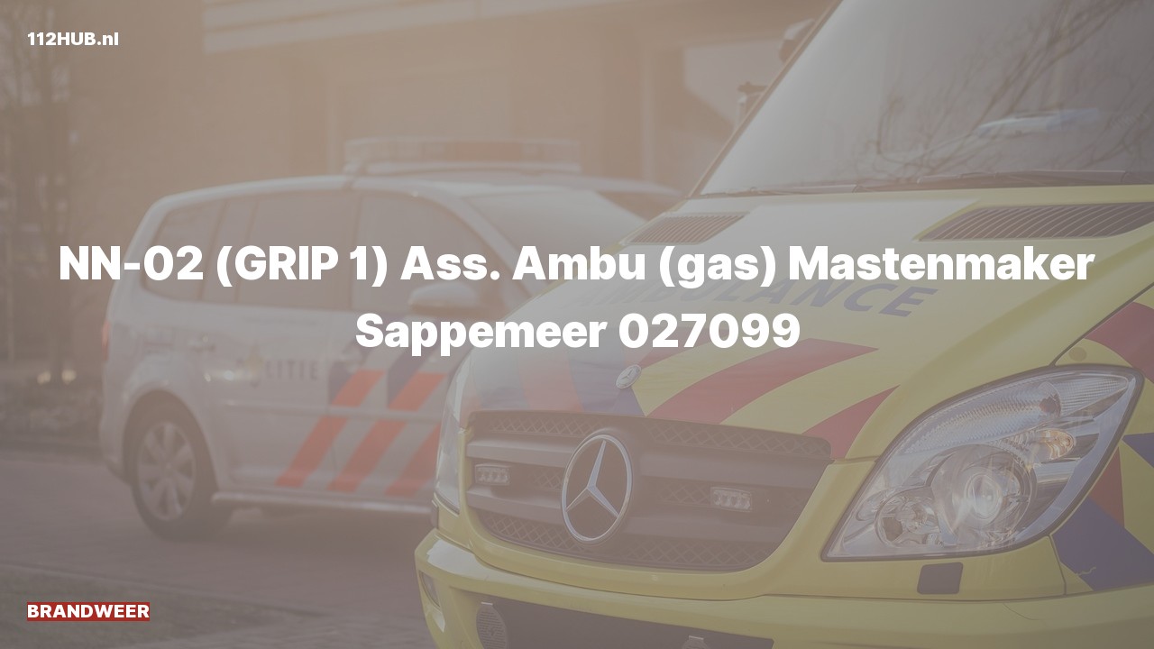 Deelafbeelding voor Brandweer voor ambulance-assistentie naar de Mastenmaker in Sappemeer.