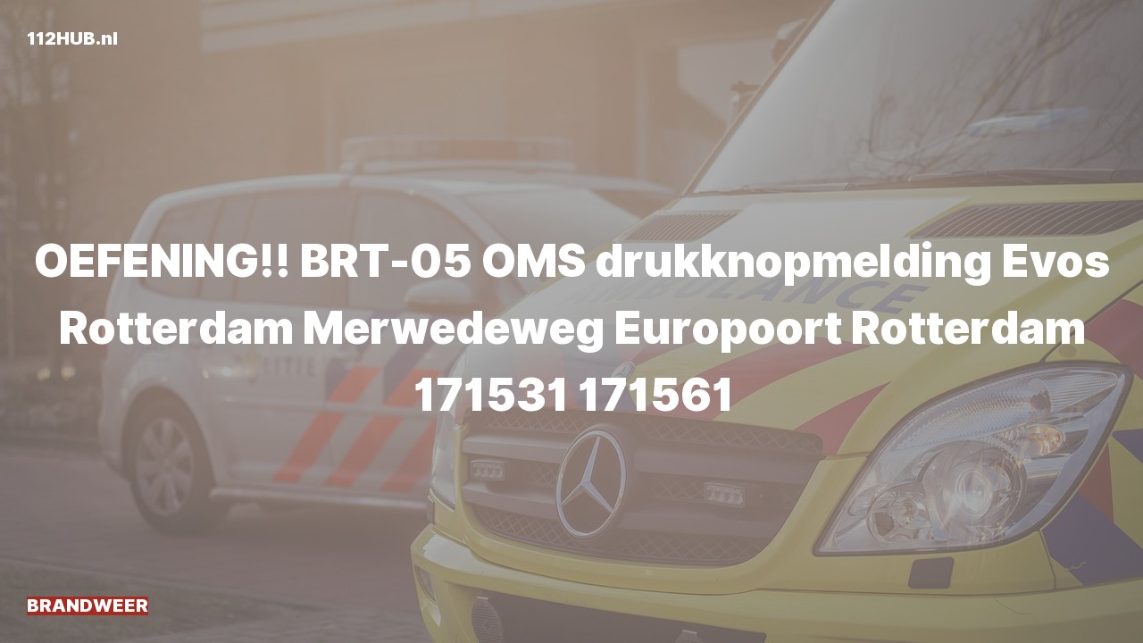 Deelafbeelding voor De brandweer is uitgerukt (oefening) voor een oefening naar de Merwedeweg in Europoort Rotterdam