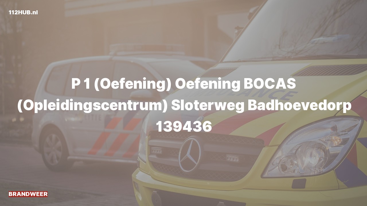 Deelafbeelding voor Brandweer met spoed (oefening) oefening naar de Sloterweg in Badhoevedorp.