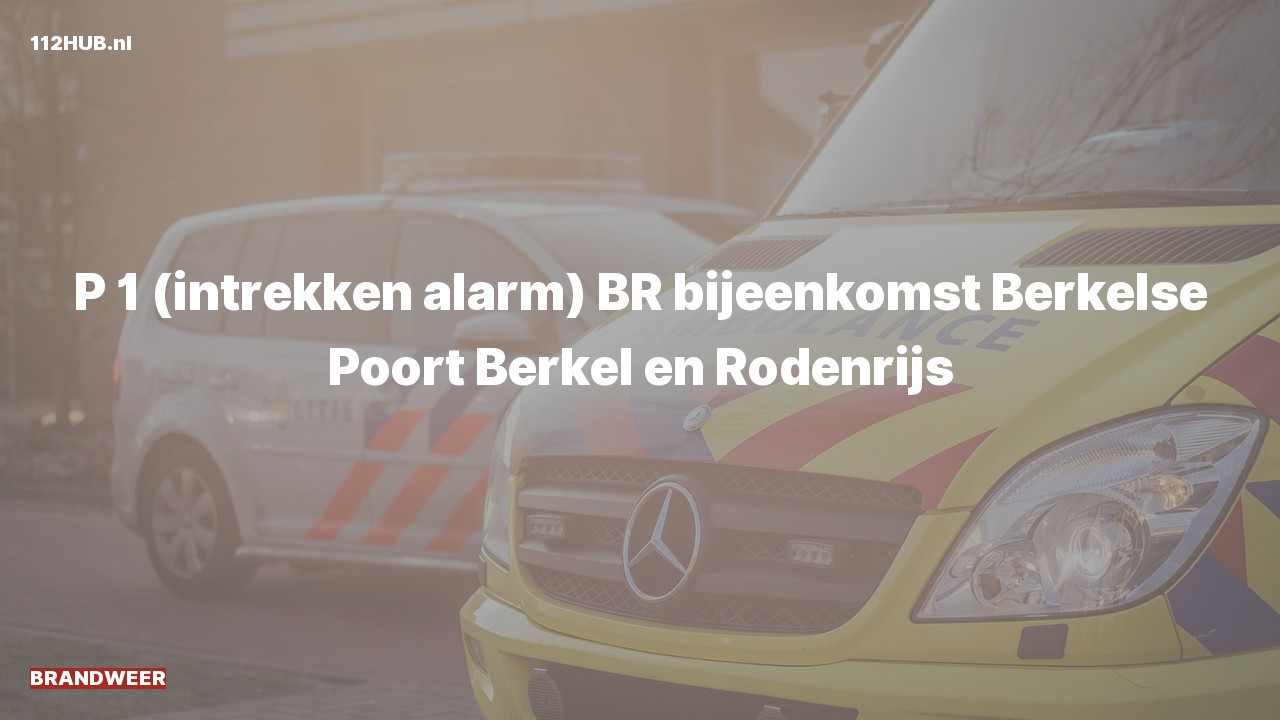 Deelafbeelding voor Brandweer trekt spoed-alarm in. Was: BR bijeenkomst Berkelse Poort Berkel en Rodenrijs.