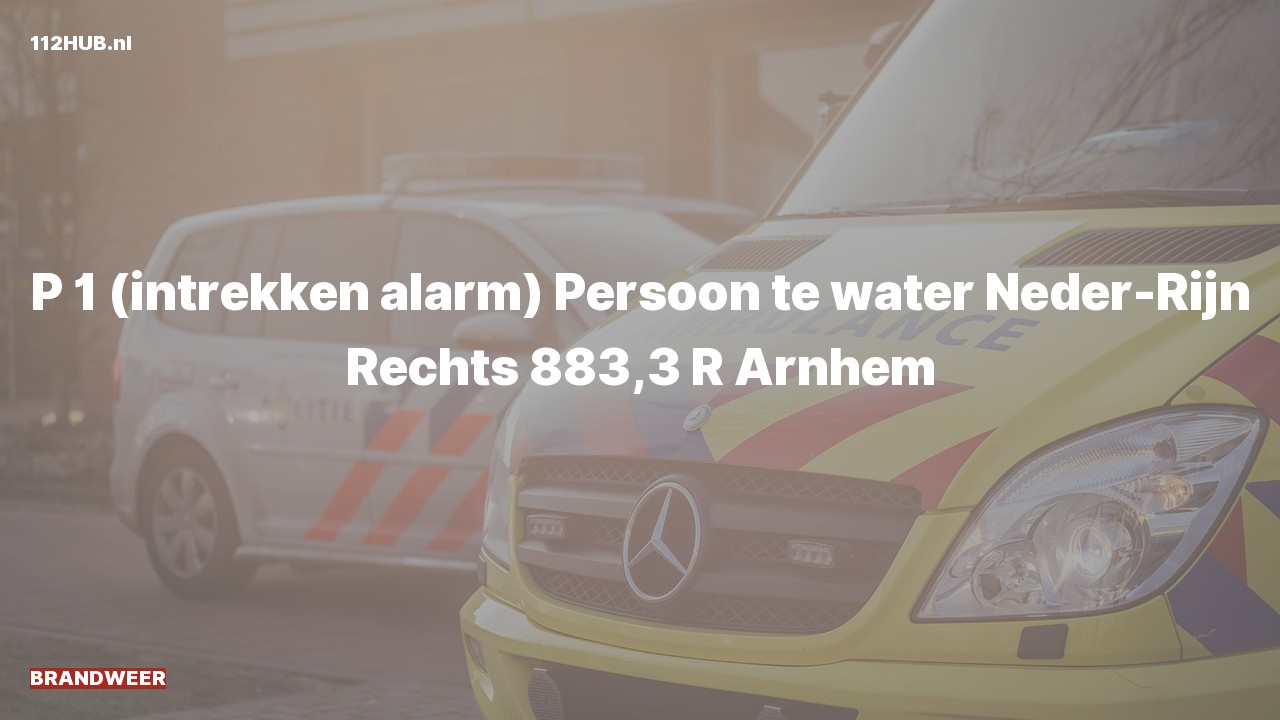 Deelafbeelding voor Hulpdienst trekt alarm in. Was: Persoon te water Neder-Rijn Rechts 883,3 R Arnhem.