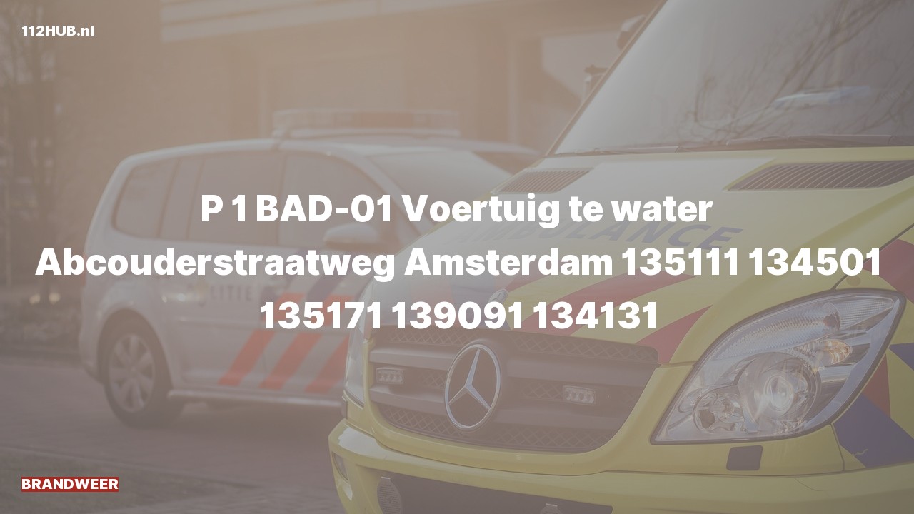 Deelafbeelding voor De brandweer is met spoed uitgerukt voor een persoon te water naar de Abcouderstraatweg in Amsterdam