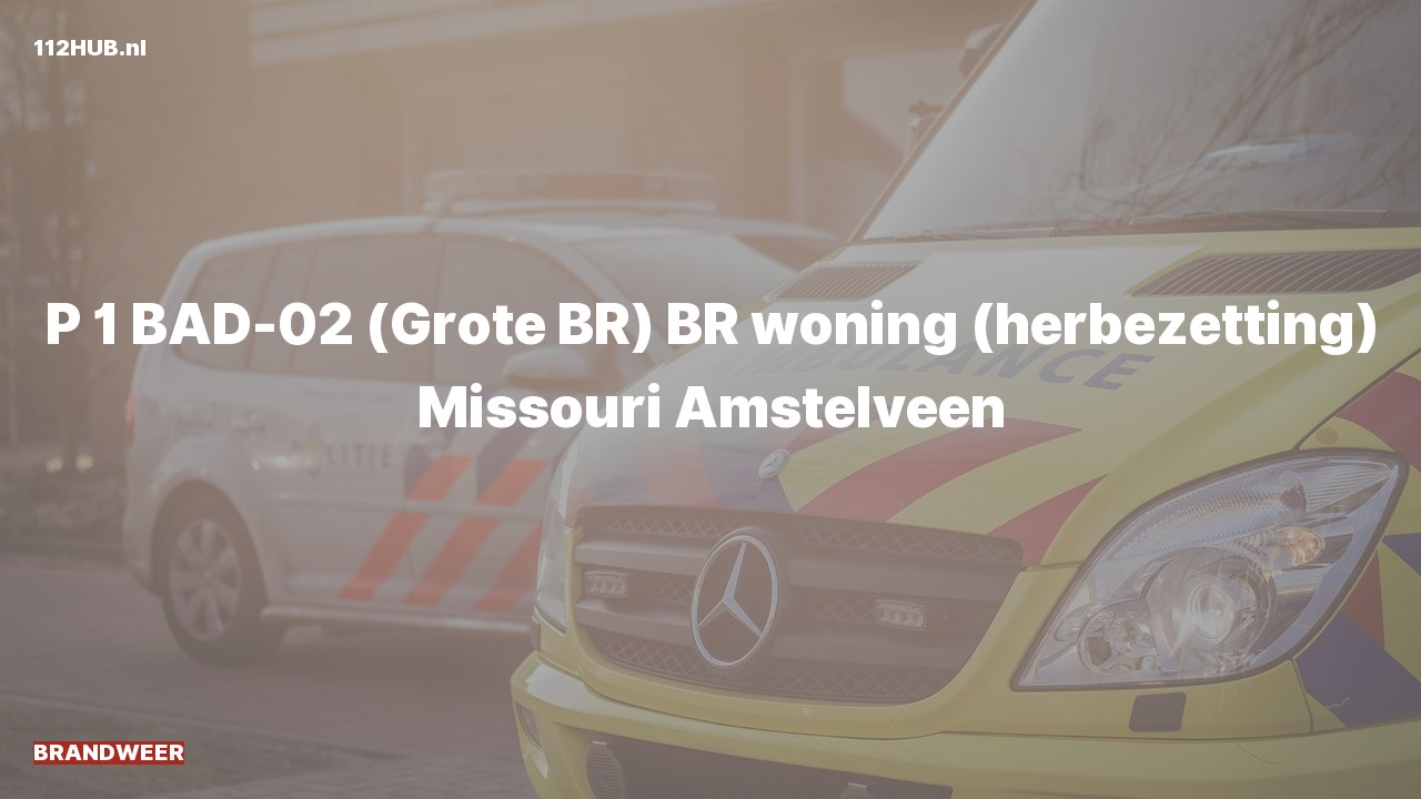 Deelafbeelding voor Brandweer met spoed voor brand in woning naar de Missouri in Amstelveen.