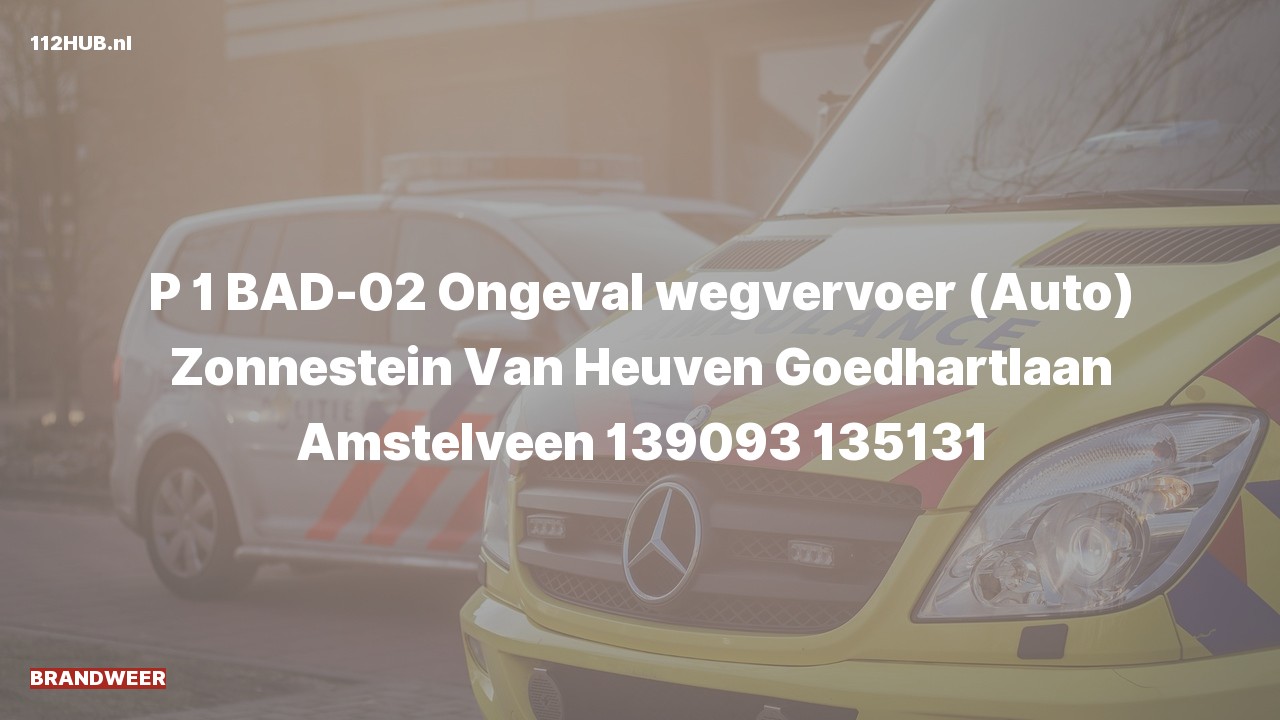 Deelafbeelding voor Brandweer met spoed voor verkeersongeval naar de Van Heuven Goedhartlaan in Amstelveen.