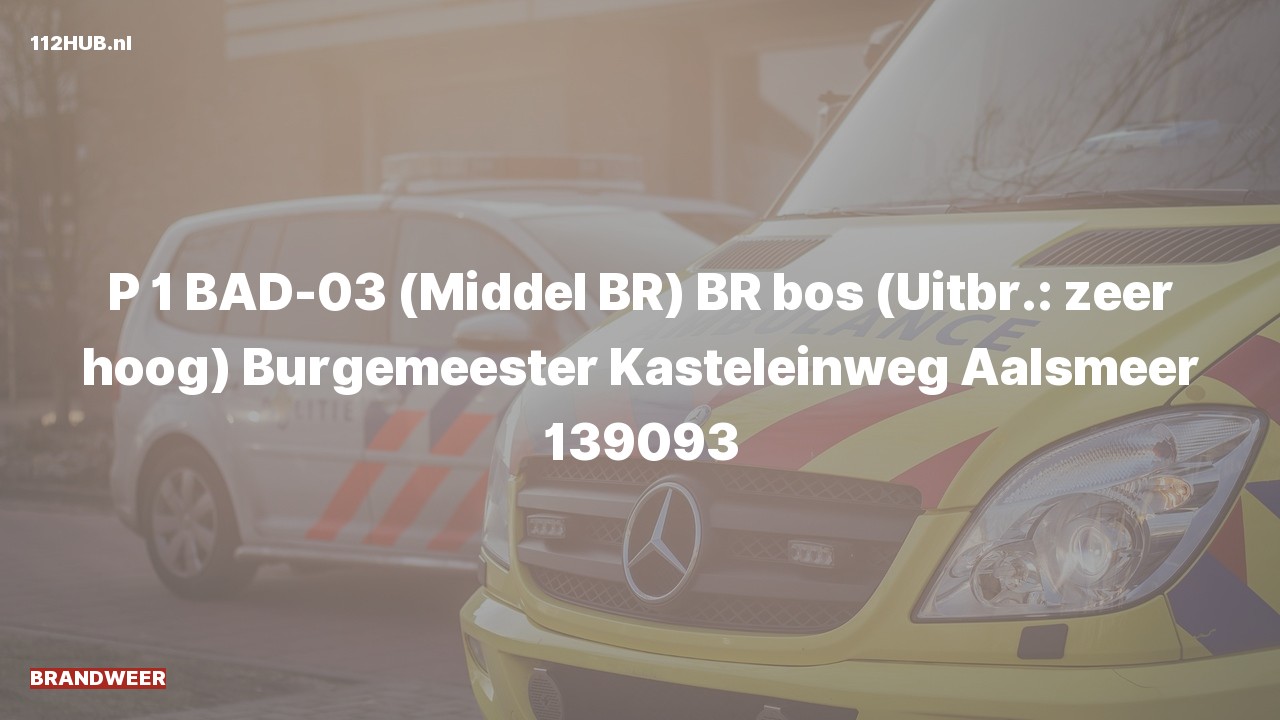 Deelafbeelding voor Brandweer met spoed naar de Burgemeester Kasteleinweg in Aalsmeer.