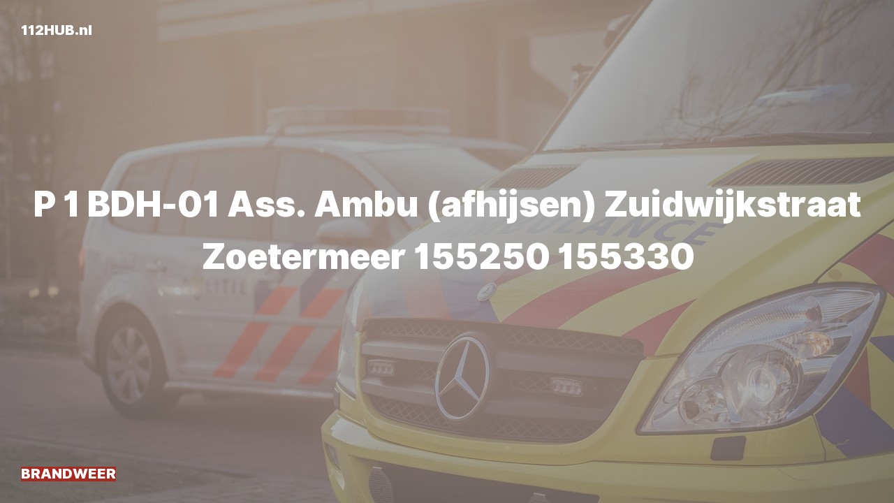 Deelafbeelding voor Brandweer met spoed voor afhijsen naar de Zuidwijkstraat in Zoetermeer.