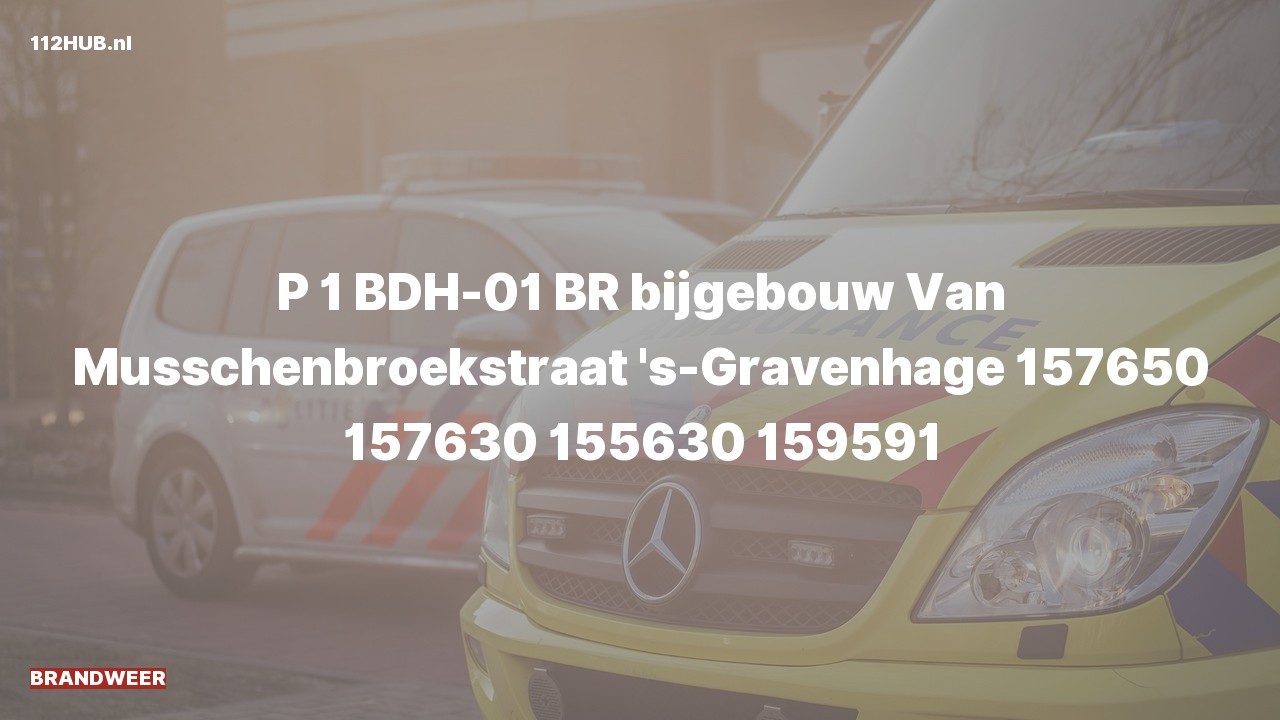 Deelafbeelding voor Brandweer met spoed naar de Van Musschenbroekstraat in 's-Gravenhage.