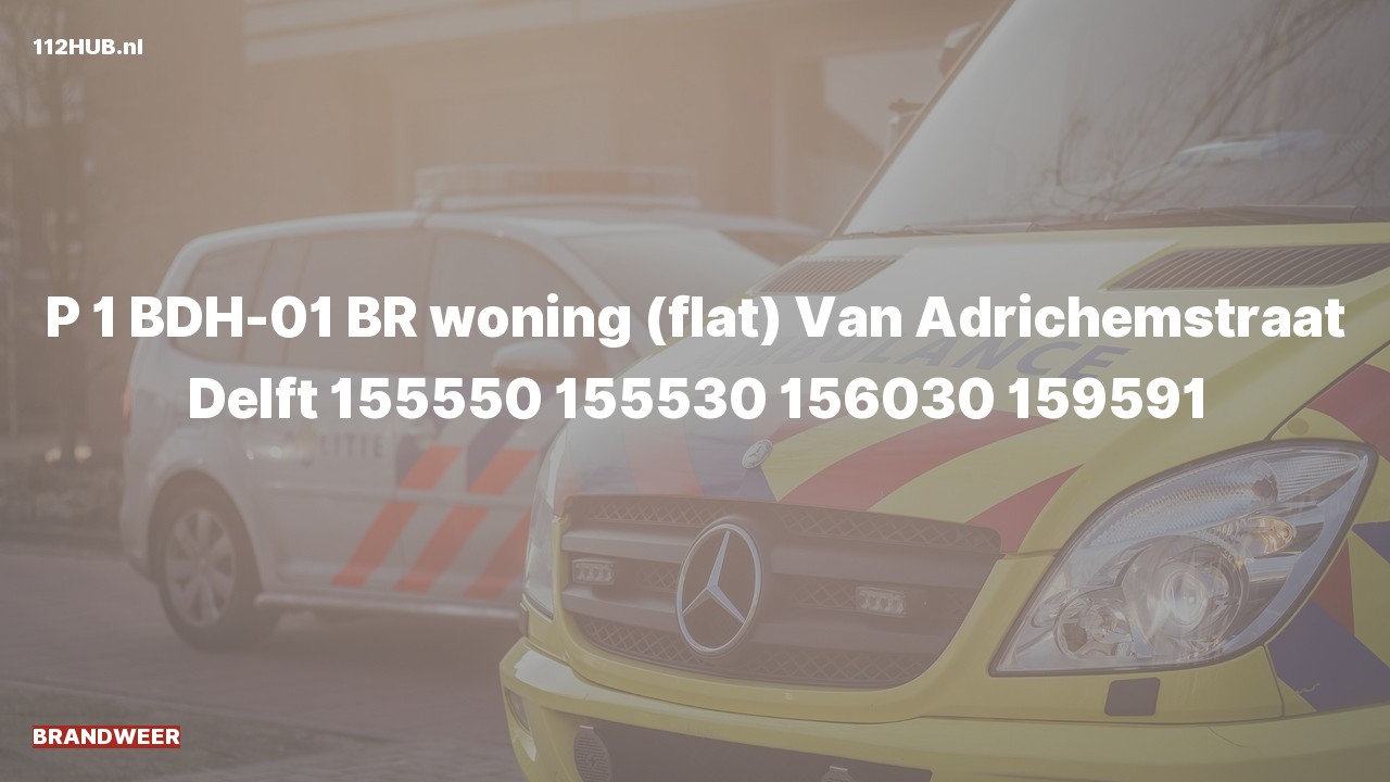 Deelafbeelding voor Brandweer met spoed voor brand in woning naar de Van Adrichemstraat in Delft.