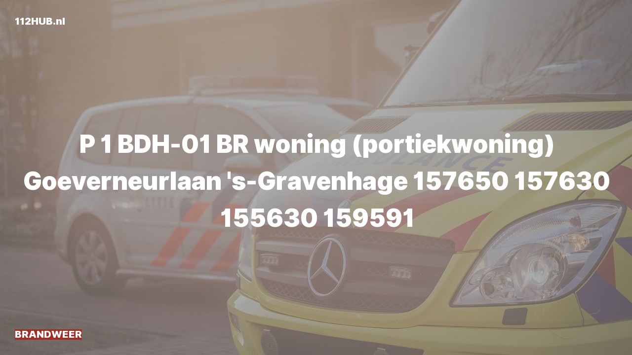 Deelafbeelding voor Brandweer met spoed voor brand in woning naar de Goeverneurlaan in 's-Gravenhage.