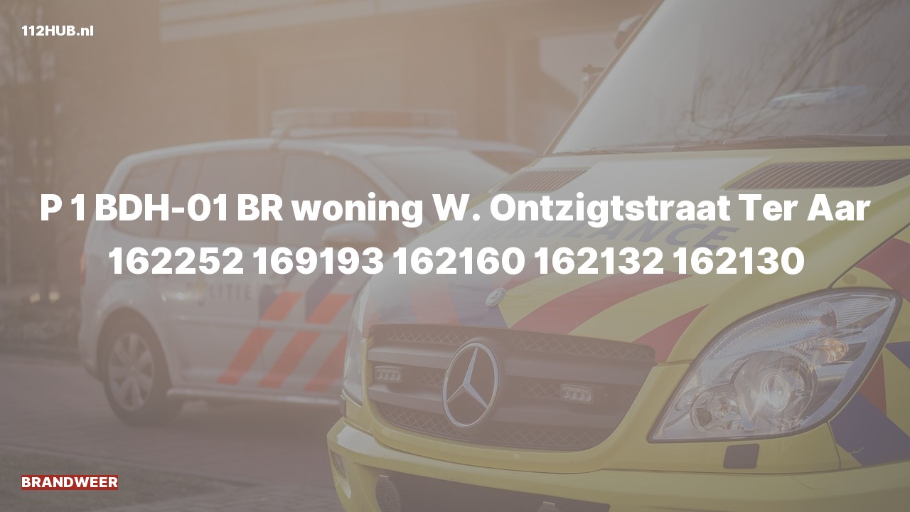 Deelafbeelding voor Brandweer met spoed voor brand in woning naar de W. Ontzigtstraat in Ter Aar.