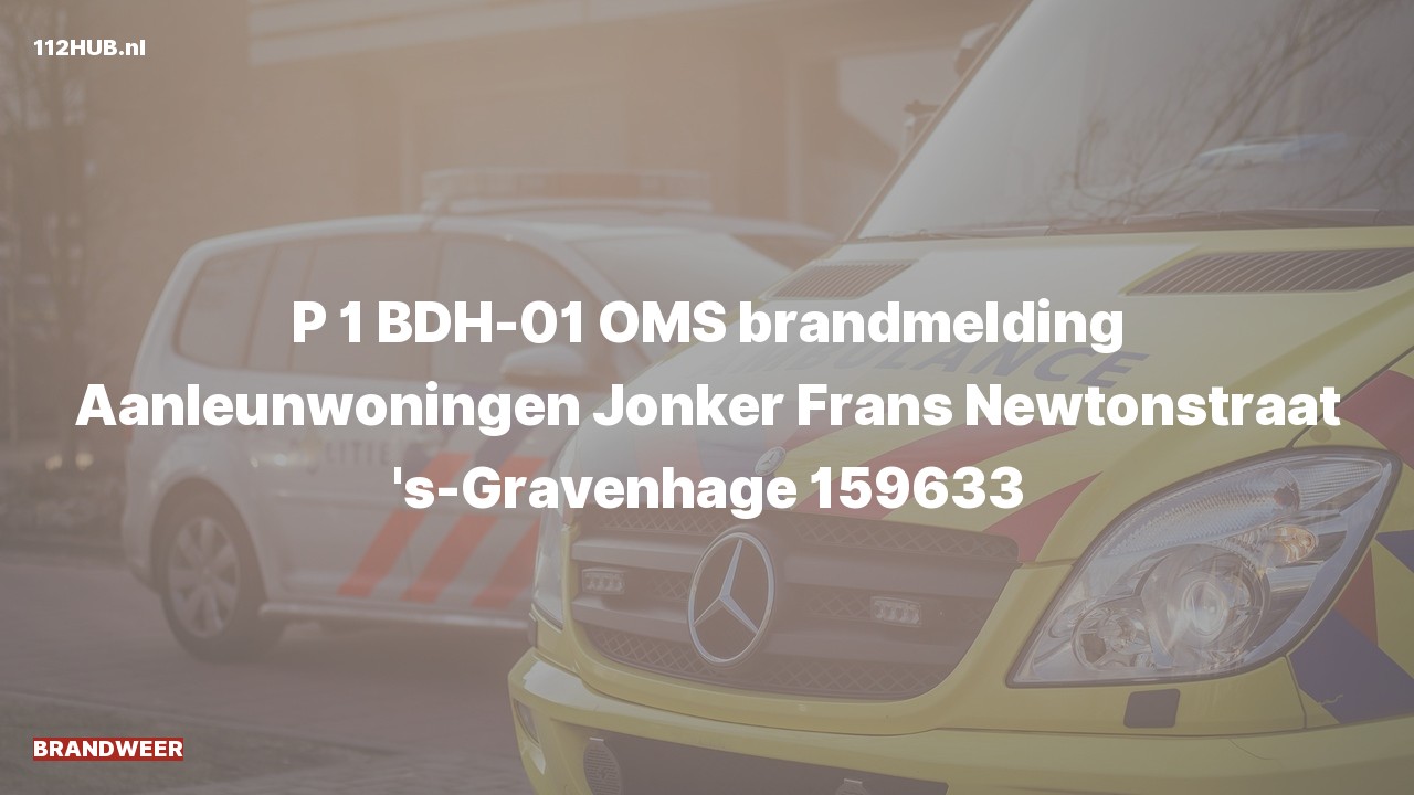 Deelafbeelding voor De brandweer is met spoed uitgerukt voor een automatische brandmelding naar de Newtonstraat in 's-Gravenhage