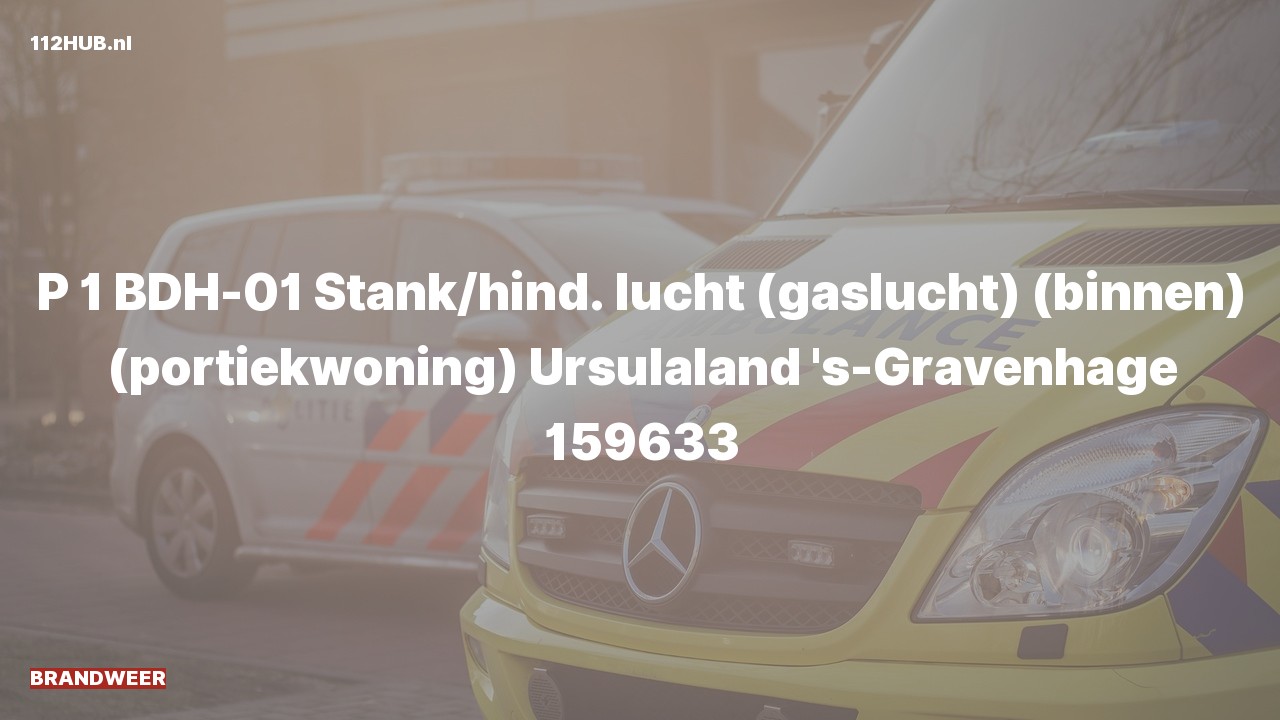 Deelafbeelding voor De brandweer is met spoed uitgerukt voor gaslucht binnen naar de Ursulaland in 's-Gravenhage