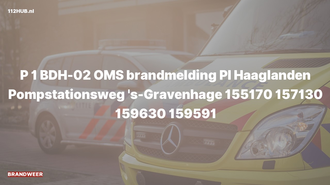 Deelafbeelding voor Brandweer met spoed voor automatische brandmelding naar de Pompstationsweg in 's-Gravenhage.