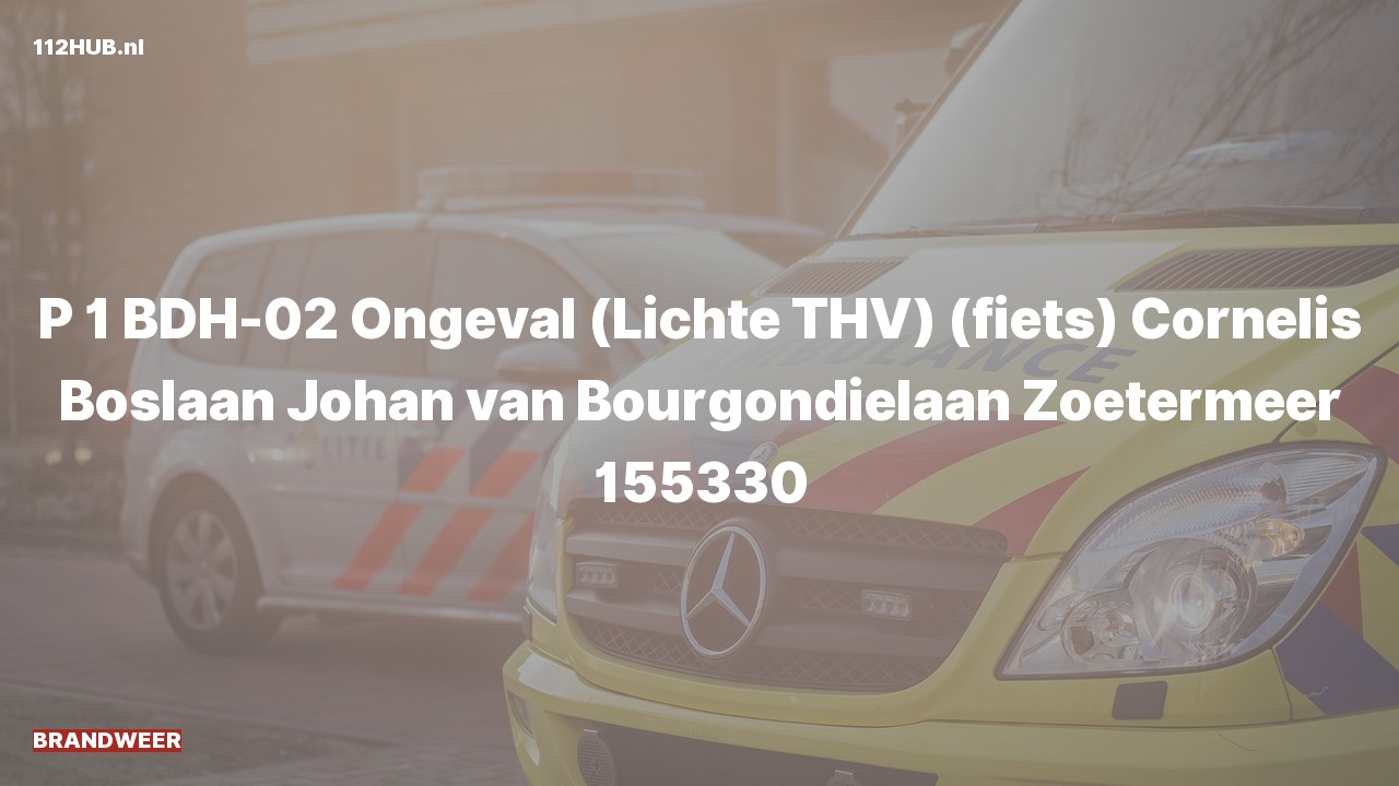 Deelafbeelding voor De brandweer is met spoed uitgerukt voor een ongeval naar de Cornelis Boslaan in Zoetermeer