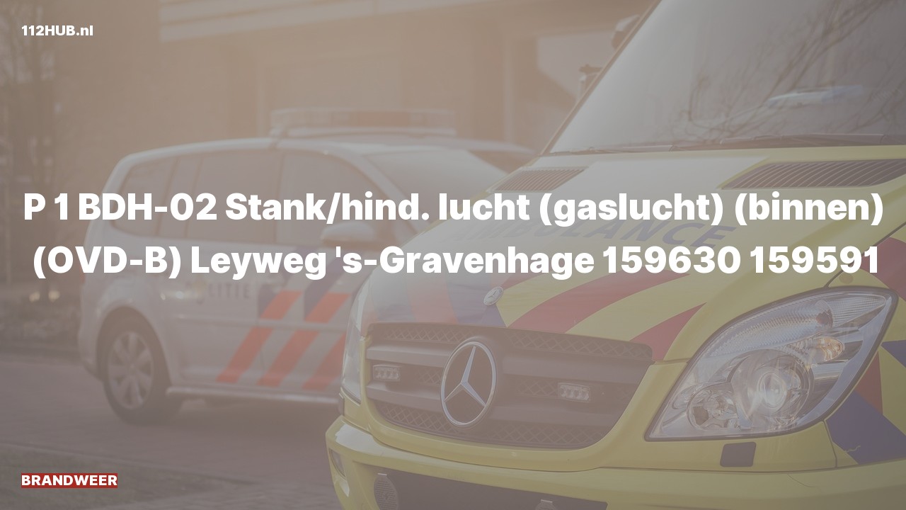 Deelafbeelding voor De brandweer is met spoed uitgerukt voor gaslucht binnen naar de Leyweg in 's-Gravenhage
