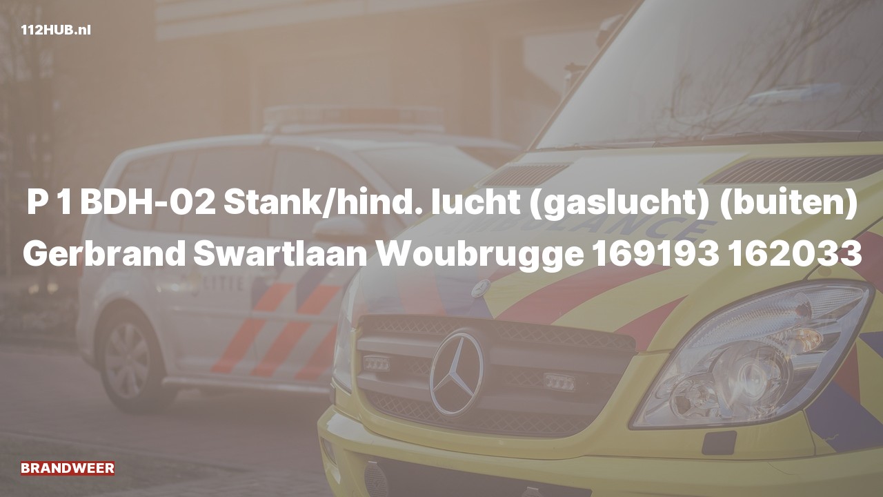 Deelafbeelding voor De brandweer is met spoed uitgerukt voor stank of gaslucht naar de Gerbrand Swartlaan in Woubrugge