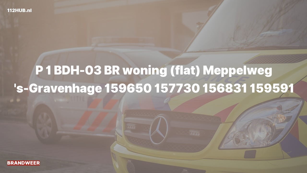 Deelafbeelding voor Brandweer met spoed voor brand in woning naar de Meppelweg in 's-Gravenhage.
