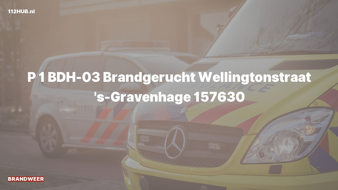 Deelafbeelding voor Brandweer met spoed voor brandgerucht naar de Wellingtonstraat in 's-Gravenhage.