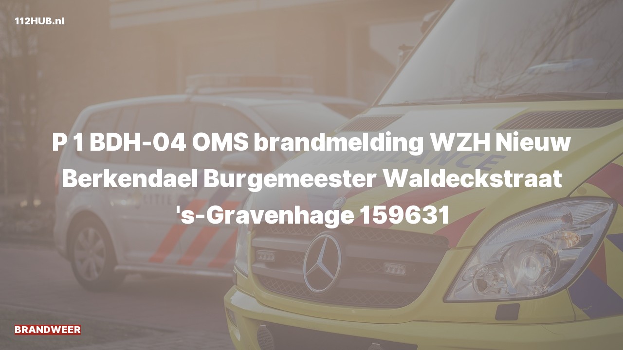 Deelafbeelding voor Brandweer met spoed voor automatische brandmelding naar de Burgemeester Waldeckstraat in 's-Gravenhage.