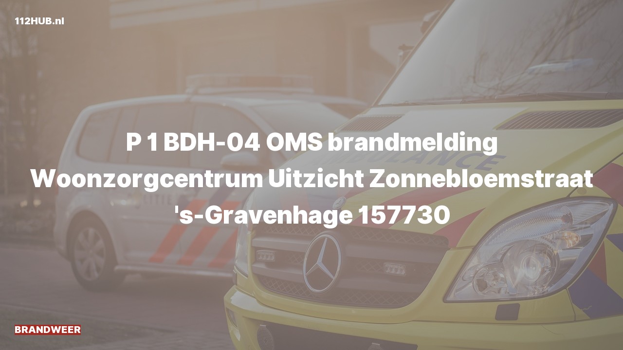 Deelafbeelding voor Brandweer met spoed voor automatische brandmelding naar de Zonnebloemstraat in 's-Gravenhage.