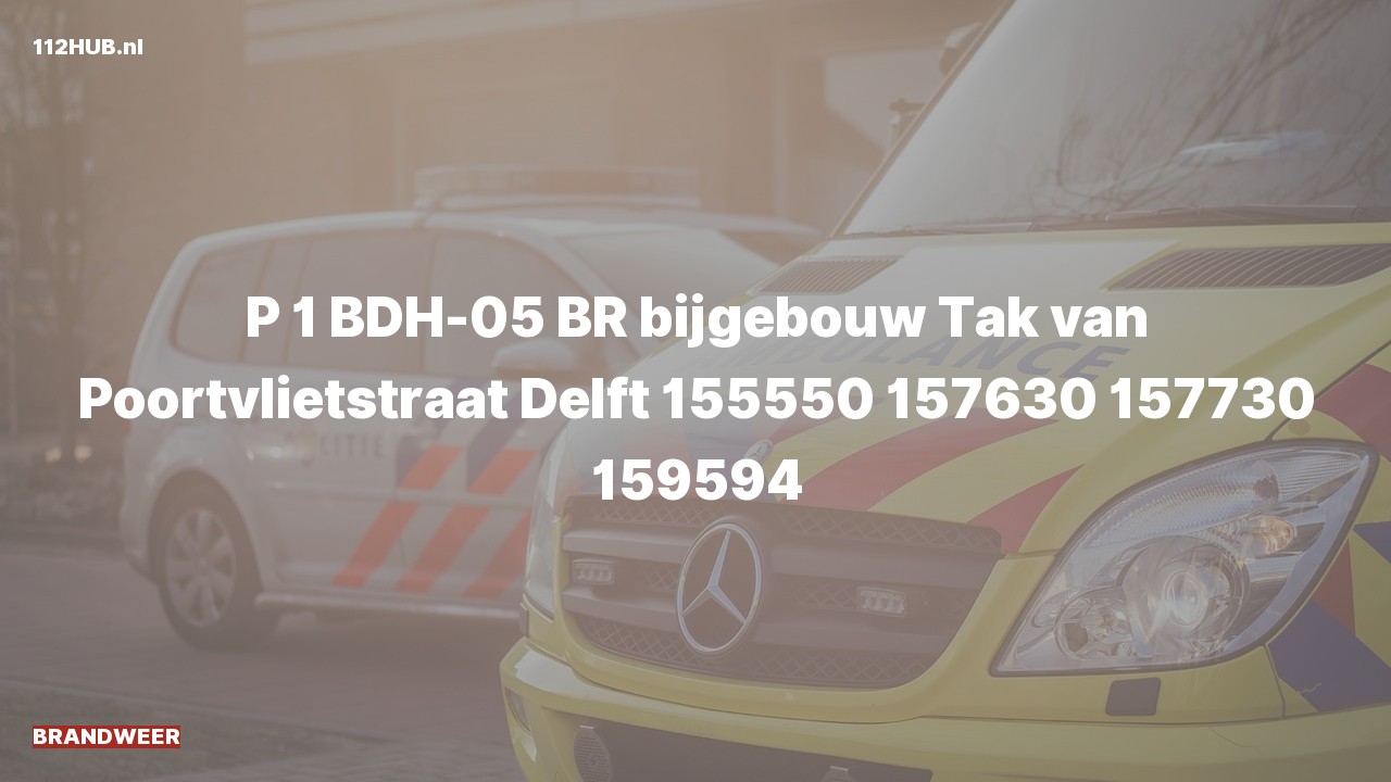 Deelafbeelding voor Brandweer met spoed naar de Tak van Poortvlietstraat in Delft.