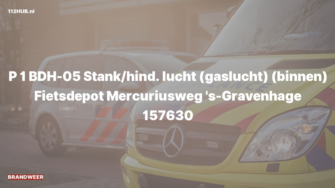 Deelafbeelding voor De brandweer is met spoed uitgerukt voor gaslucht binnen naar de Mercuriusweg in 's-Gravenhage