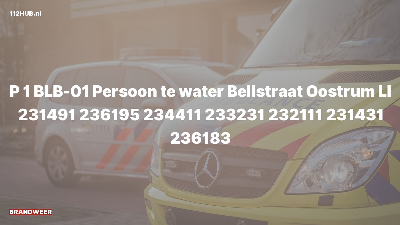 Deelafbeelding voor Brandweer met spoed naar de Bellstraat in Oostrum.