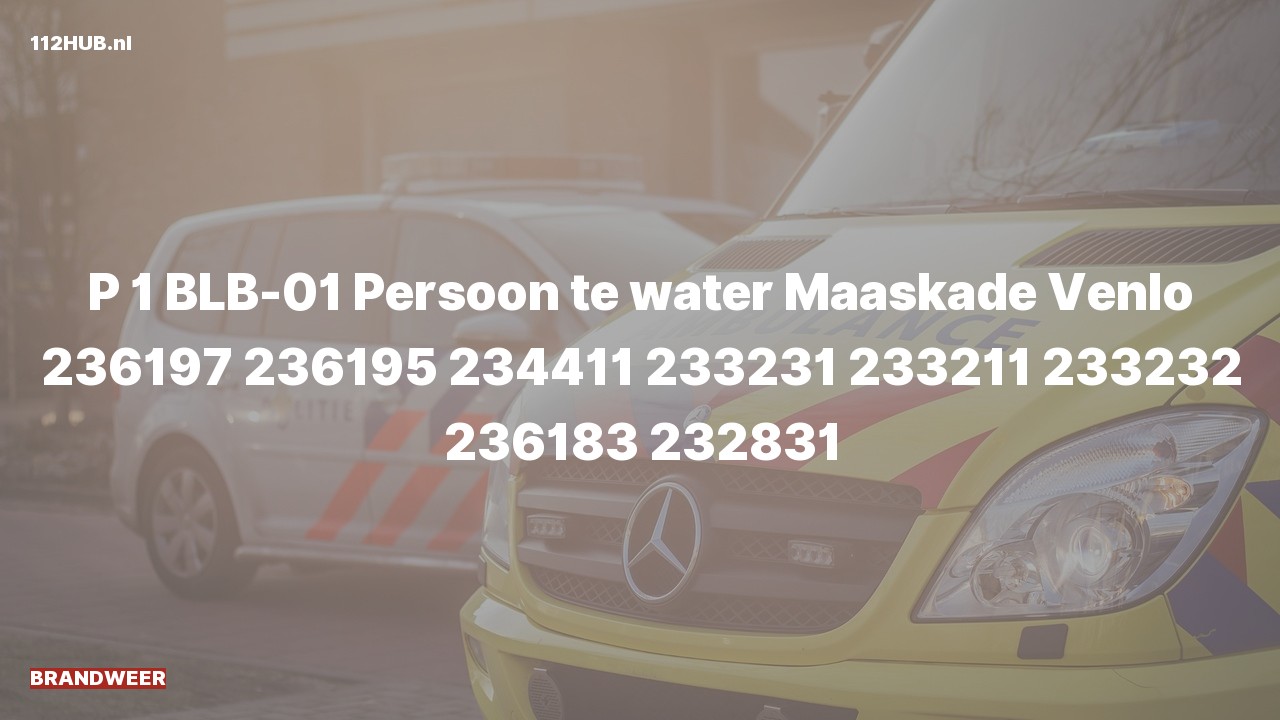 Deelafbeelding voor Brandweer met spoed naar de Maaskade in Venlo.