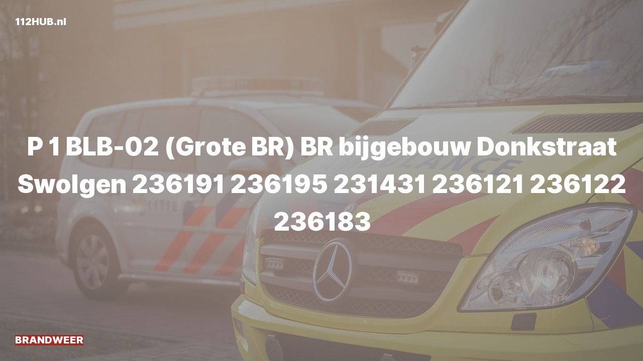 Deelafbeelding voor Brandweer met spoed naar de Donkstraat in Swolgen.