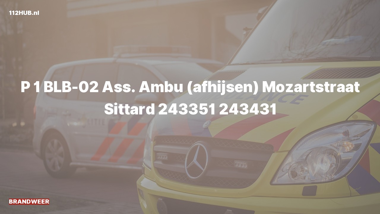 Deelafbeelding voor Brandweer met spoed voor afhijsen naar de Mozartstraat in Sittard.