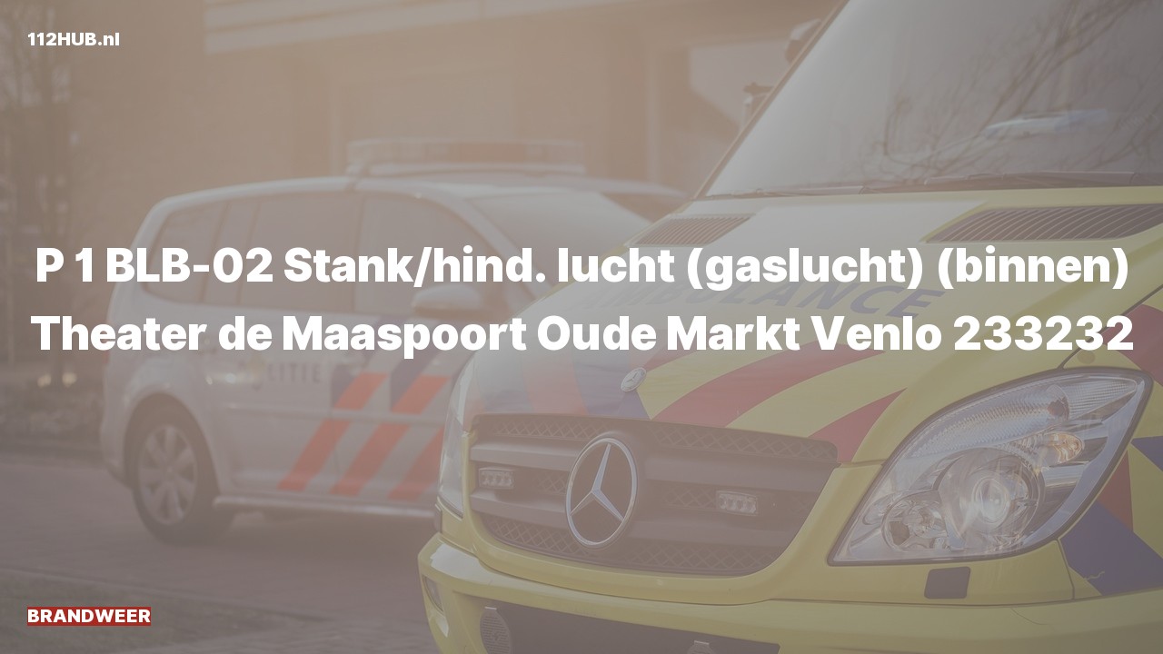 Deelafbeelding voor Brandweer met spoed voor gaslucht binnen naar de Oude Markt in Venlo.