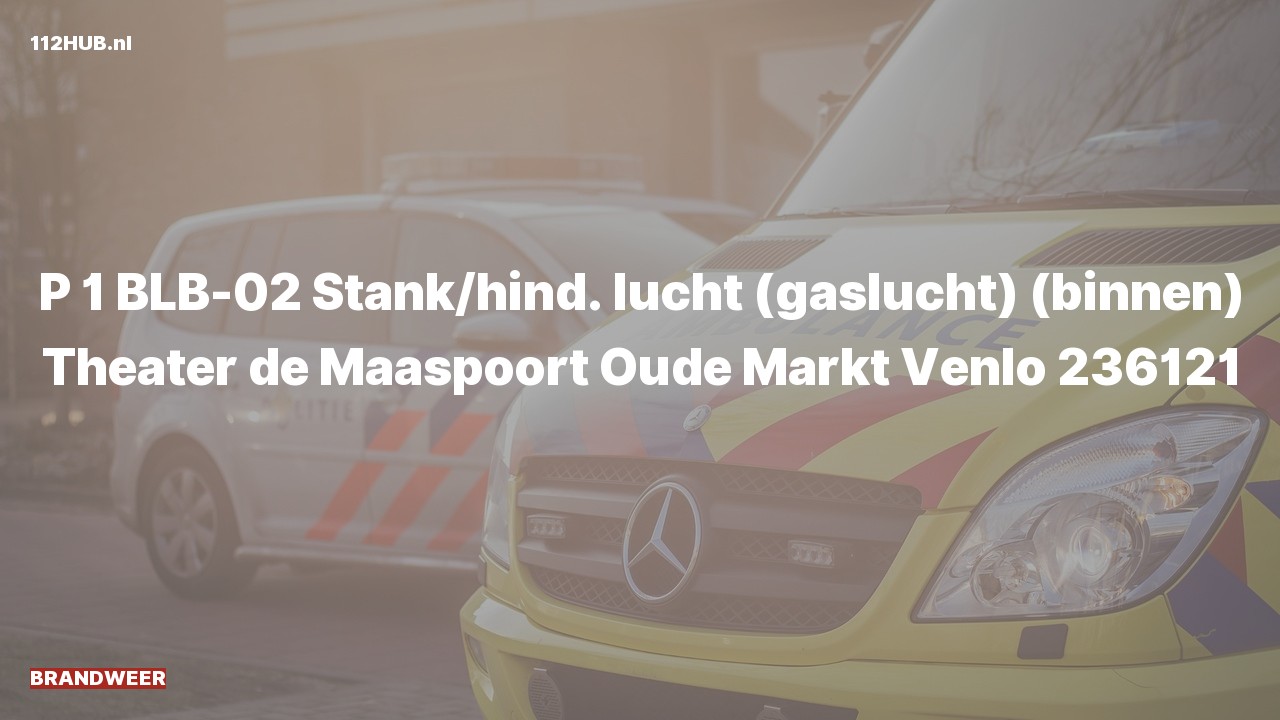 Deelafbeelding voor Brandweer met spoed voor gaslucht binnen naar de Oude Markt in Venlo.
